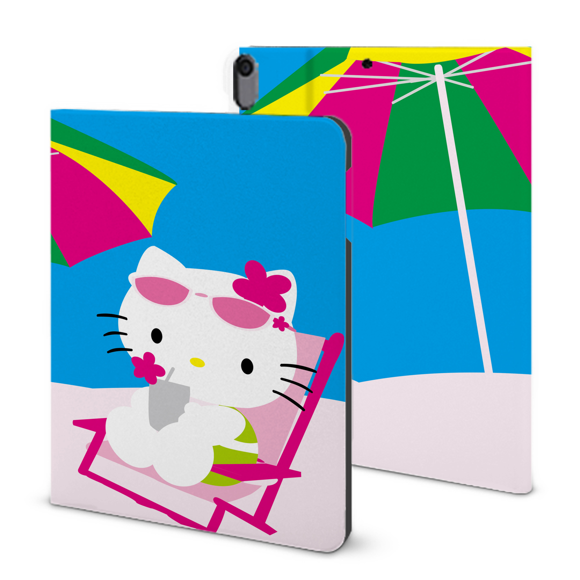 （画像用） Hello Kitty ハローキティ IPad ケース ブック型 PUレザー TPU 耐衝撃 軽量 薄型 ペン収納なし 全面保護 IPad 各モデル対応